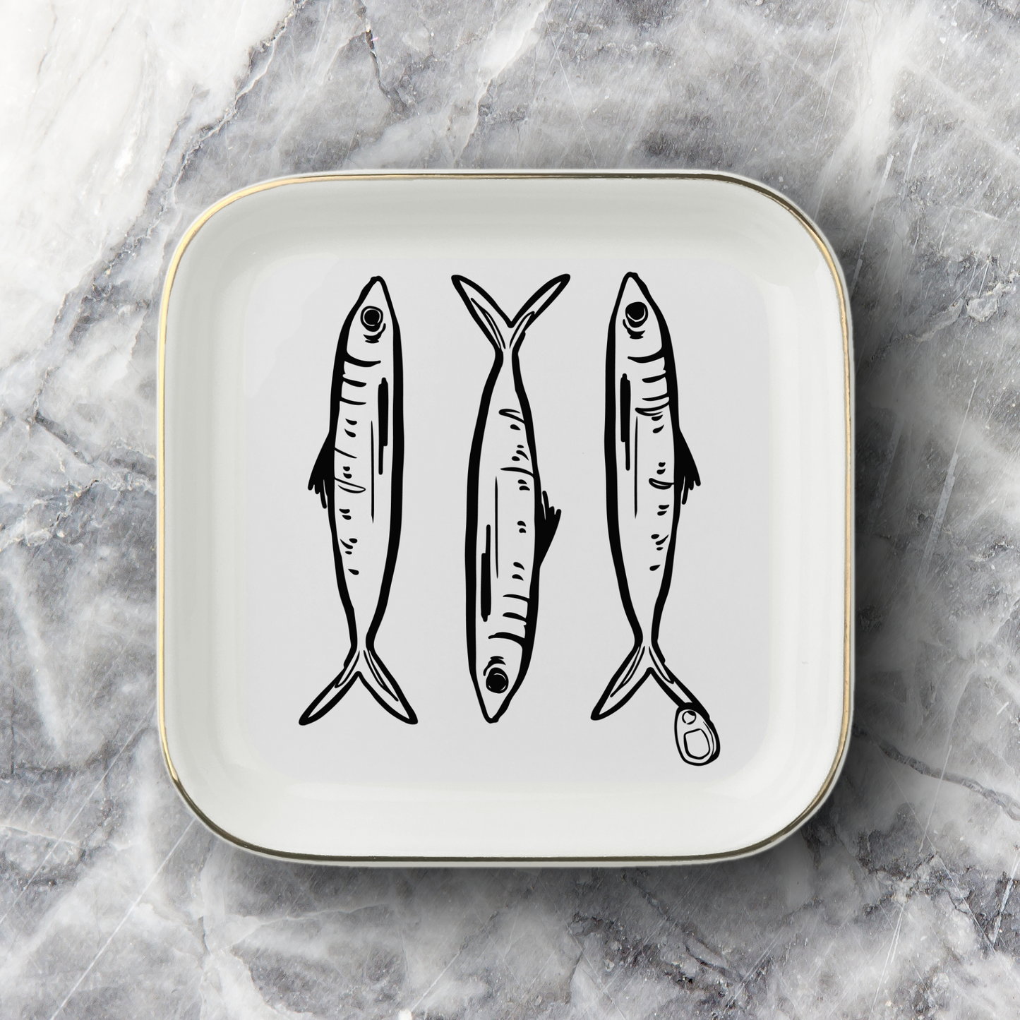 Sardines Jewelry Dish - Red, Blue or Black