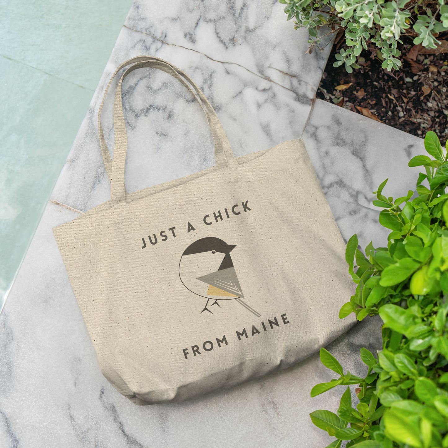 "Just A Chick From Maine" 100% Recycled Cotton Tote Bag