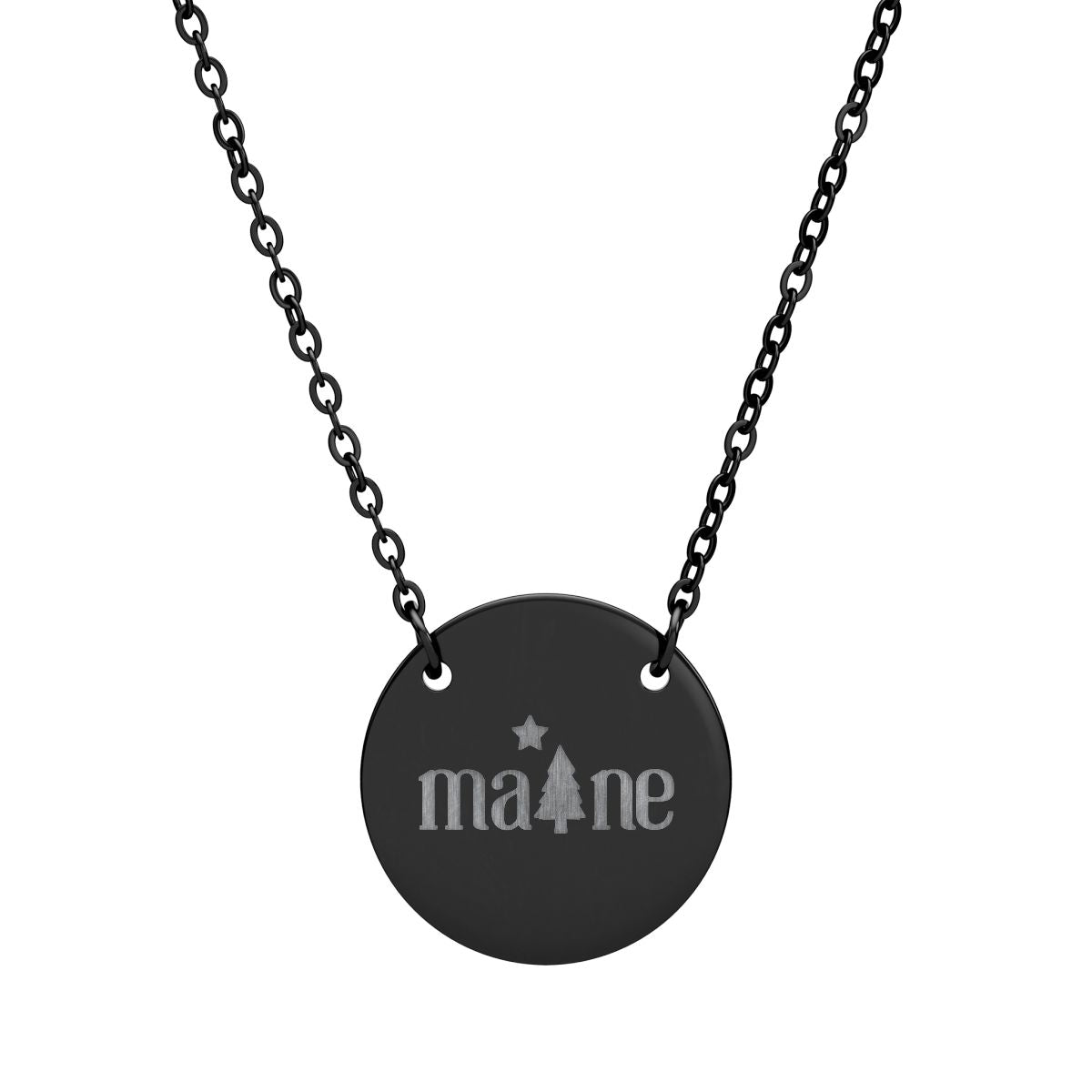 Maine Pendant Necklace with Pine Tree & North Star