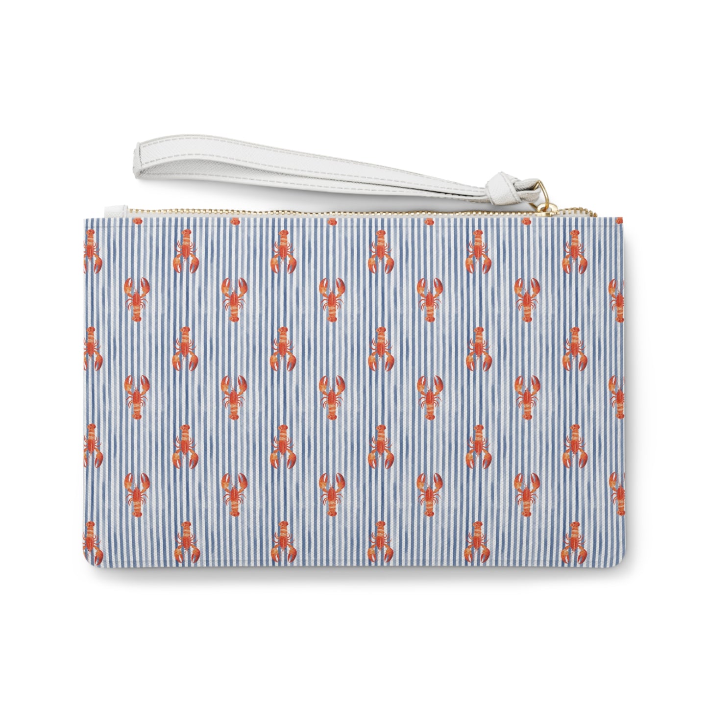 Blue Stripe Lobster Wristlet / Clutch