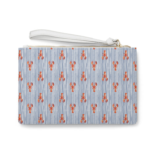 Blue Stripe Lobster Wristlet / Clutch