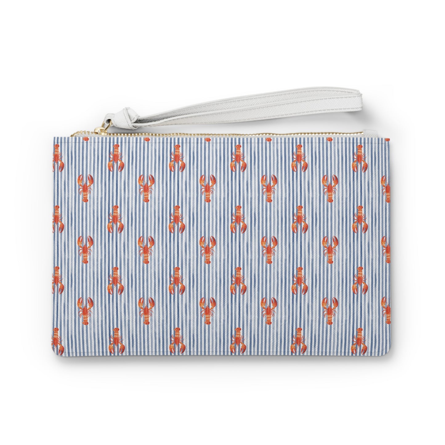 Blue Stripe Lobster Wristlet / Clutch