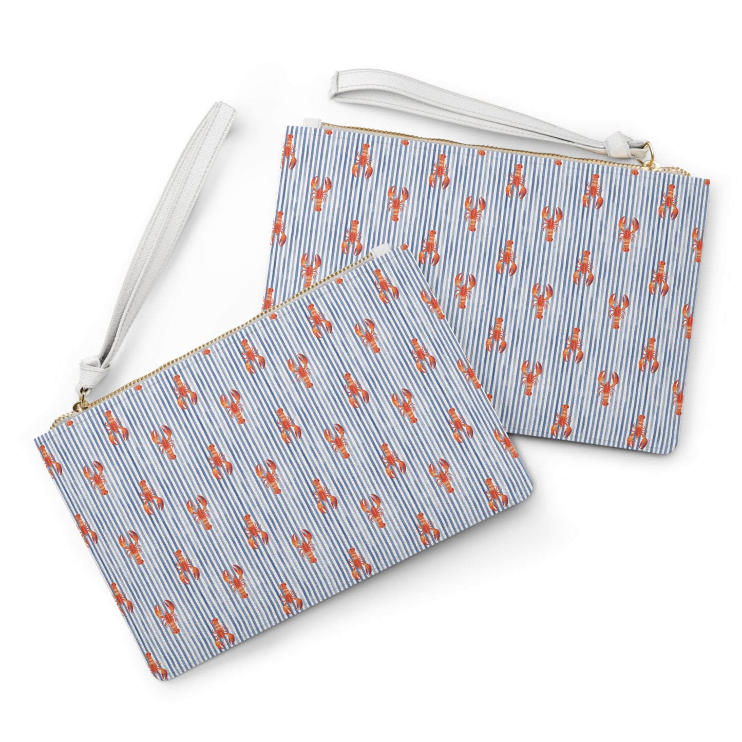 Blue Stripe Lobster Wristlet / Clutch