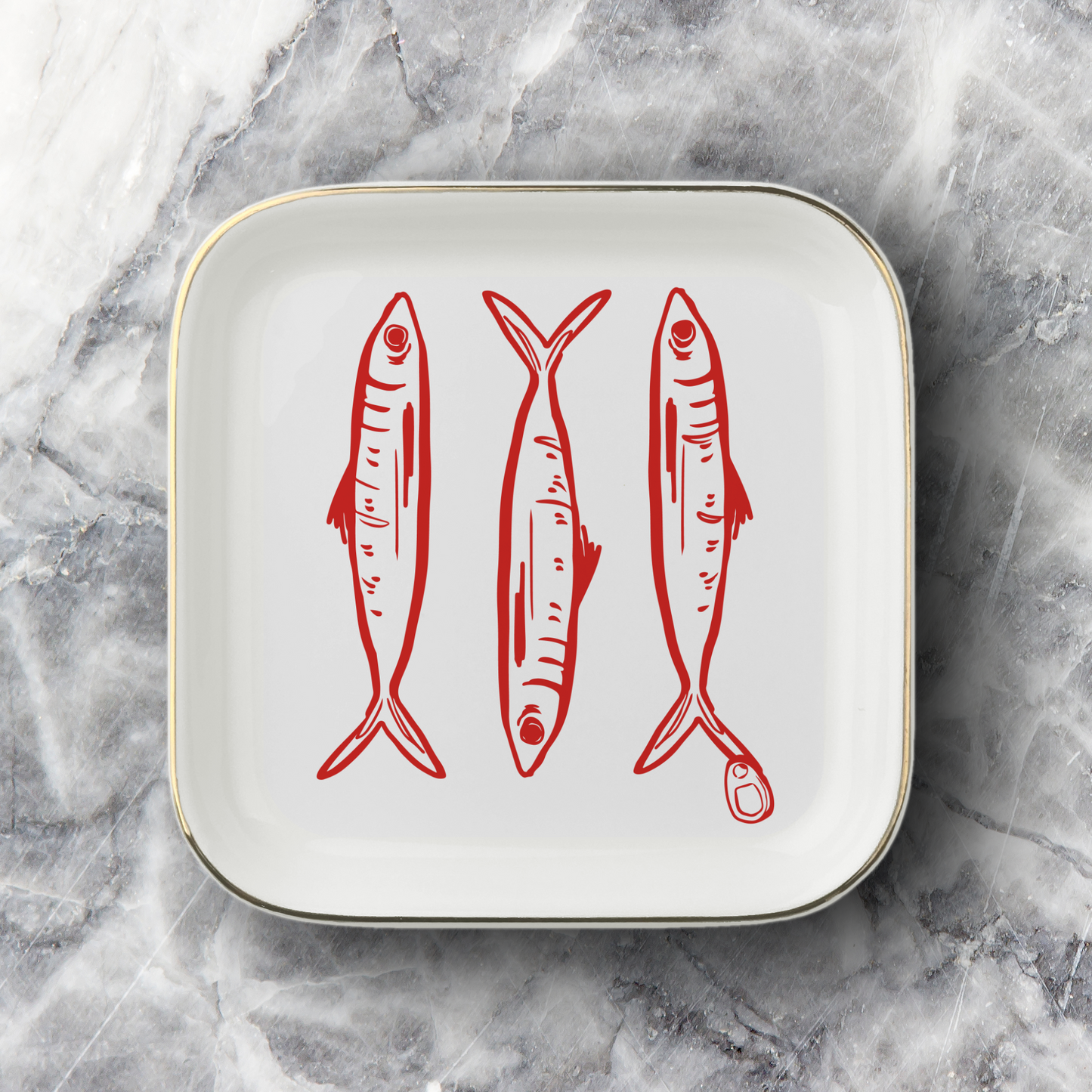 Sardines Jewelry Dish - Red, Blue or Black
