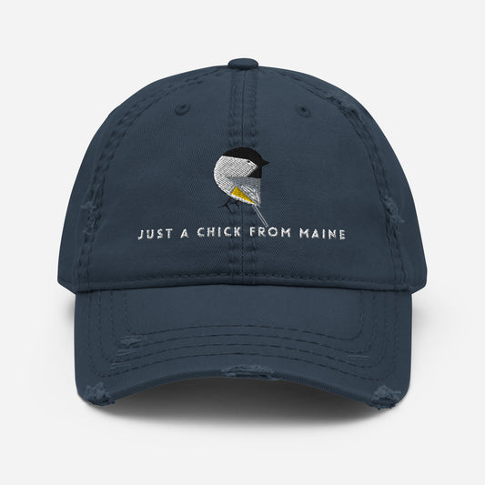 Just a Chick From Maine  Dad Hat (distressed)