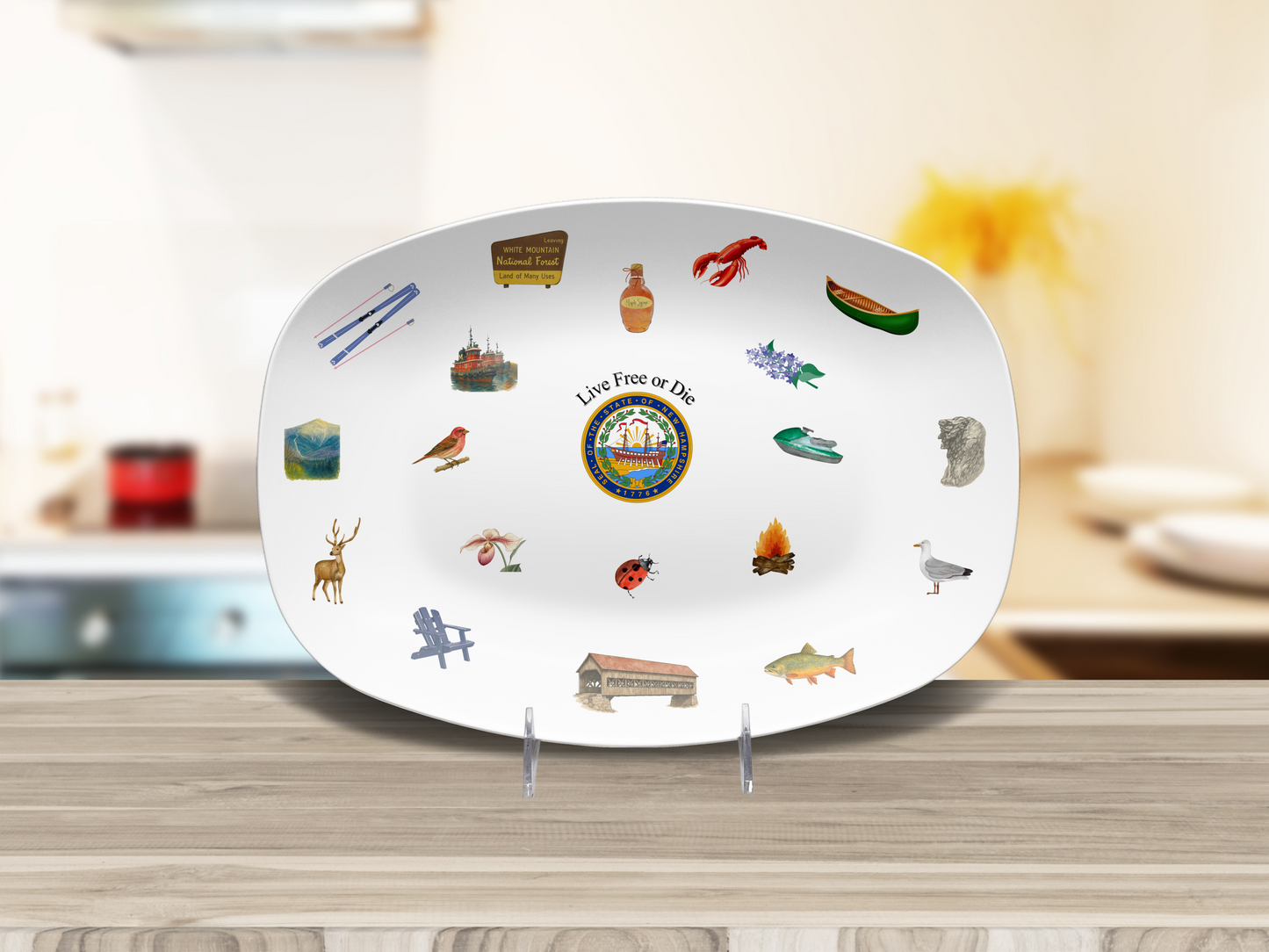 New Hampshire NH Icon Keepsake 10 X 14 Platter