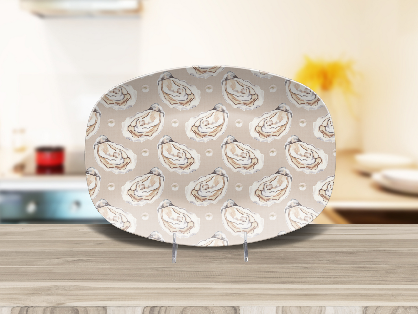 Oyster Pattern Platter - Tan