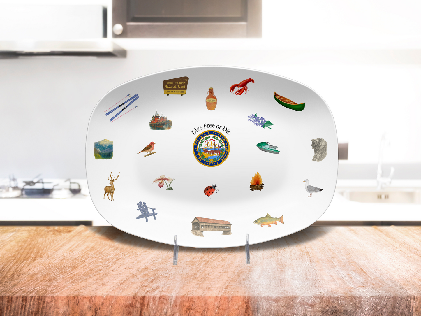 New Hampshire NH Icon Keepsake 10 X 14 Platter