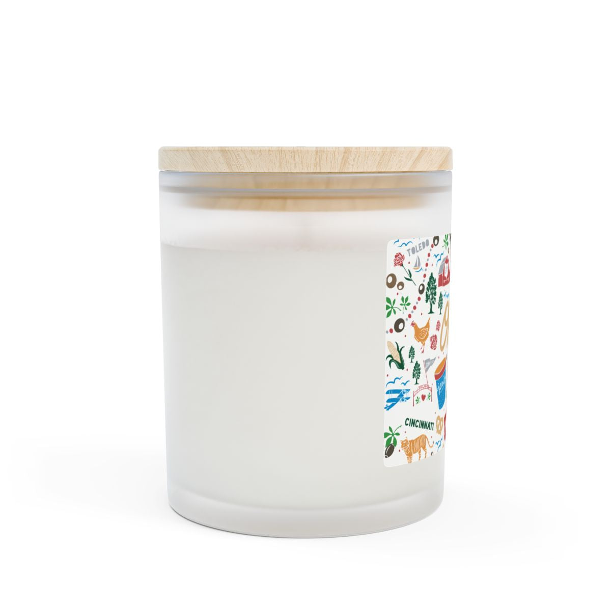 Ohio Icons Frosted Glass Candle, 11oz