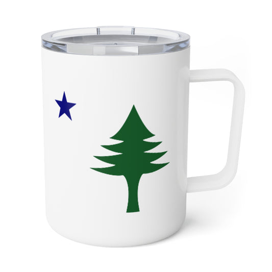 Maine 1901 Flag Insulated Coffee Mug (10 oz) | Pine Tree & North Star | Stainless Steel Travel Mug