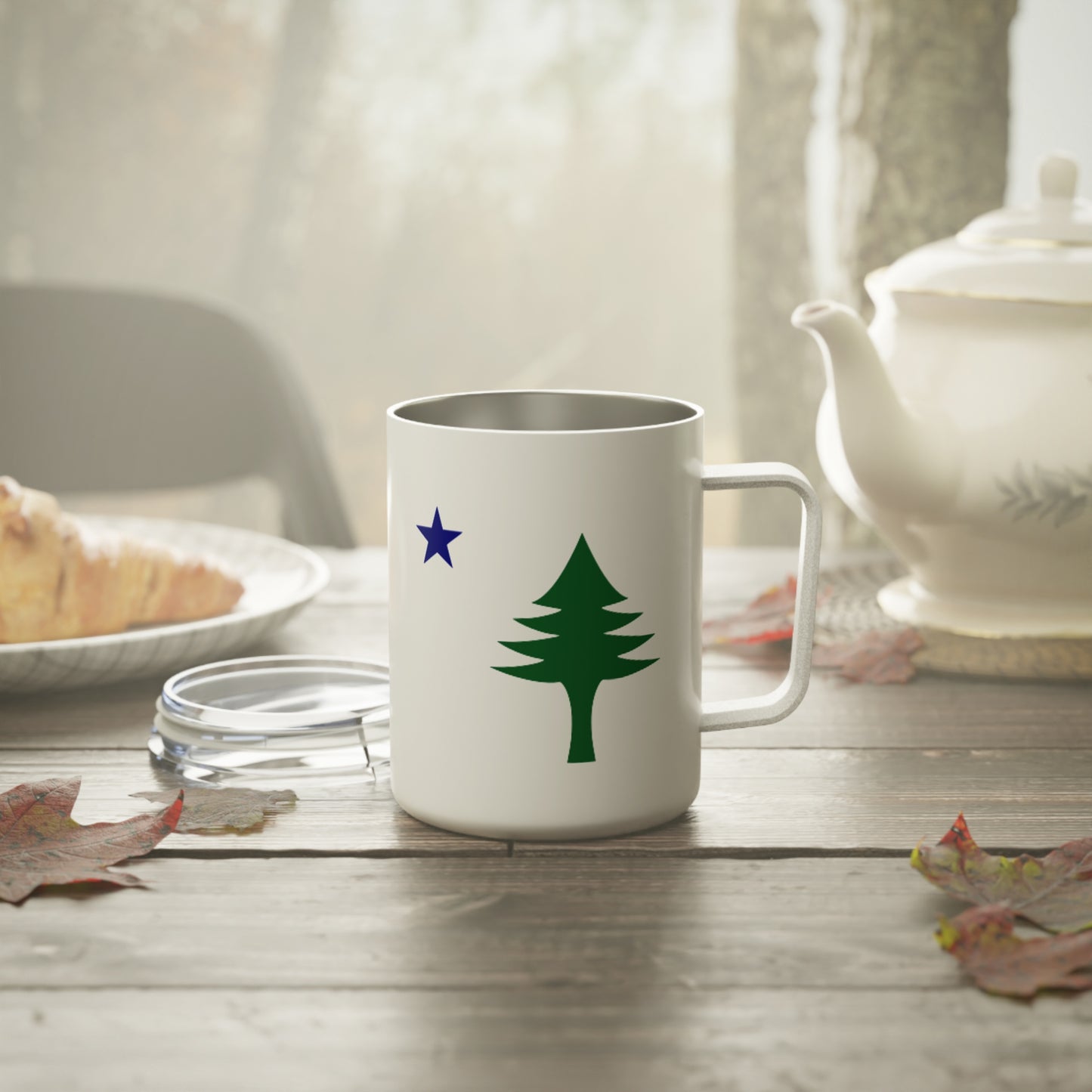 Maine 1901 Flag Insulated Coffee Mug (10 oz) | Pine Tree & North Star | Stainless Steel Travel Mug