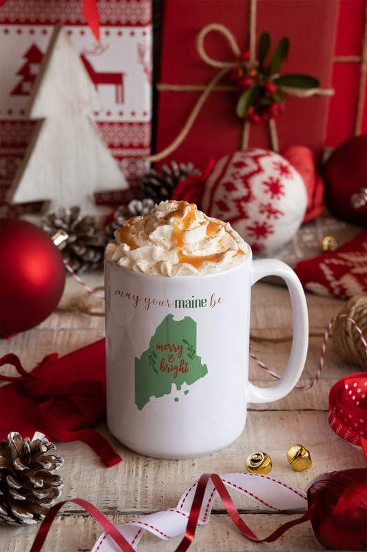 May Your Maine be Merry & Bright Coffee Mug (15 oz)