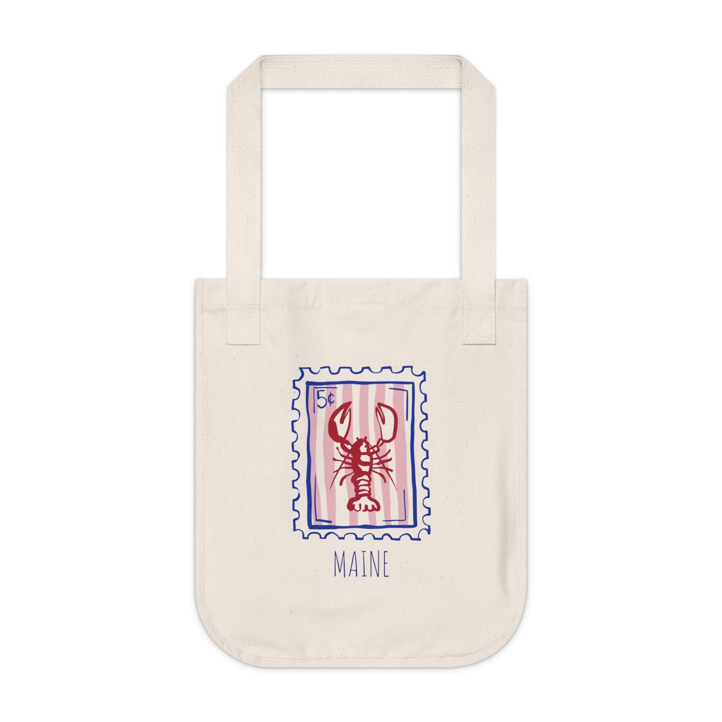 Organic Maine Lobster Stamp Canvas Tote Bag