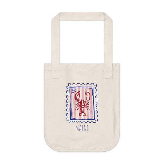Organic Maine Lobster Stamp Canvas Tote Bag