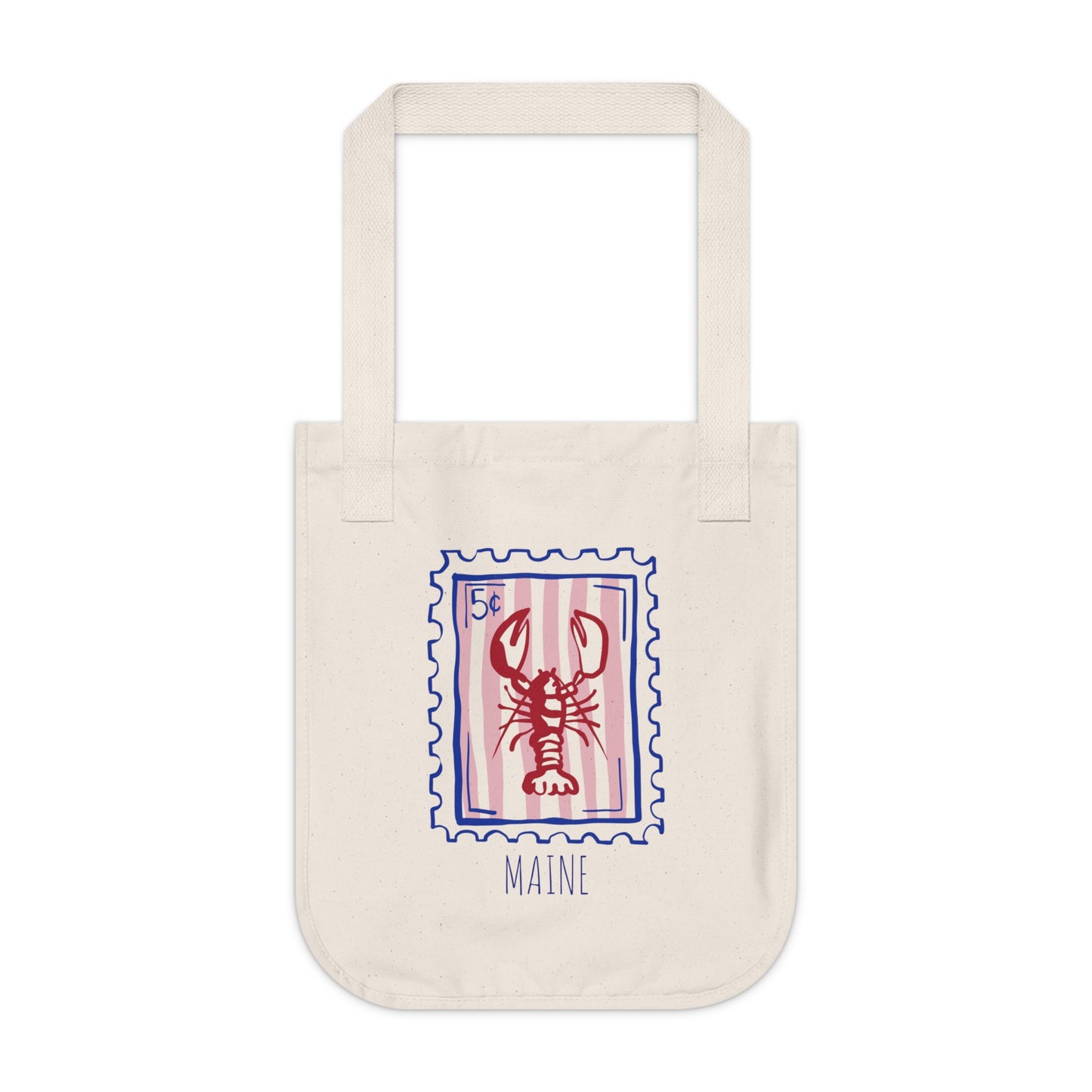 Organic Maine Lobster Stamp Canvas Tote Bag