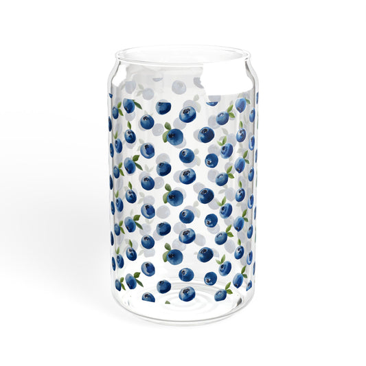 Maine Blueberry 16oz Sipper Glass with Bamboo Lid & Straw