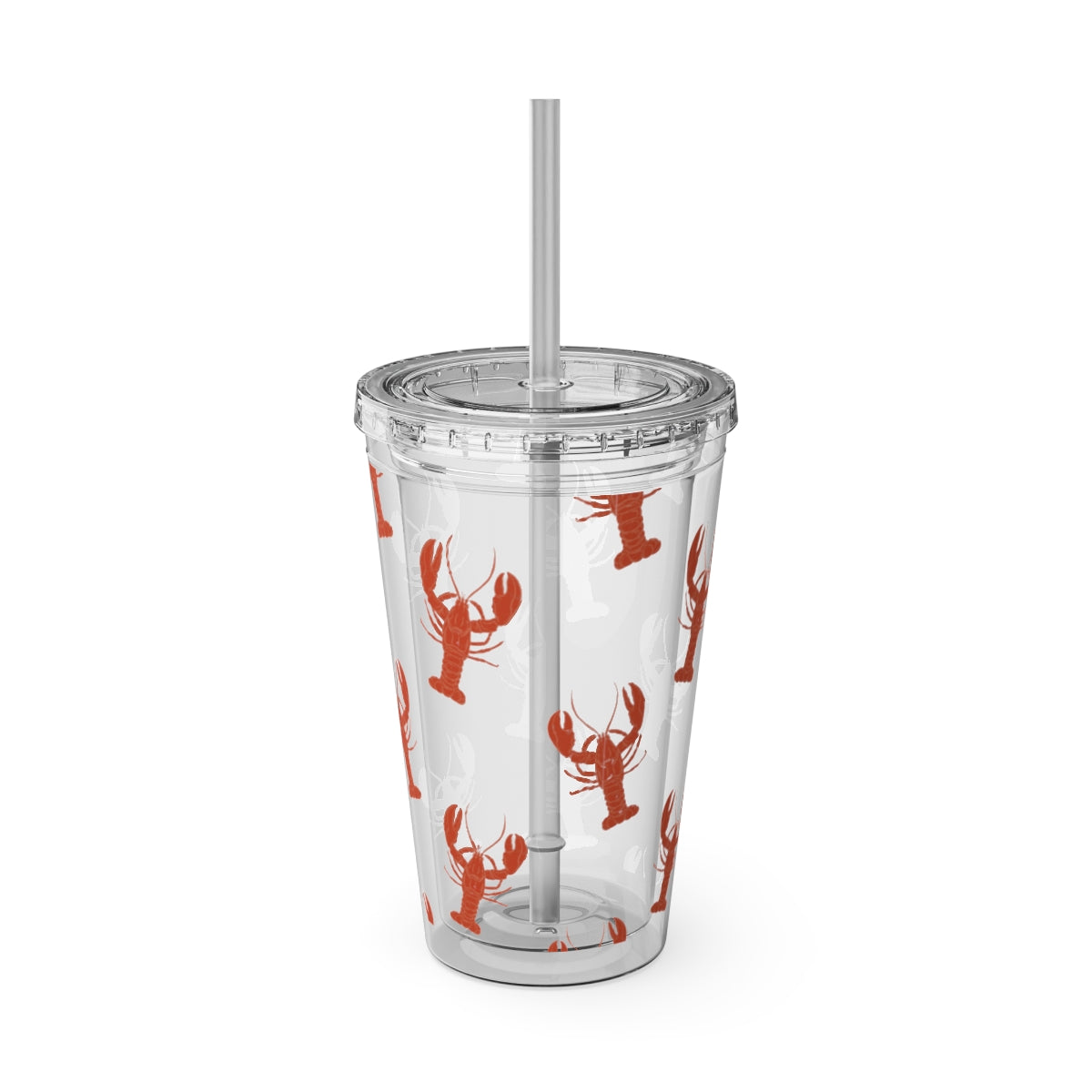 Maine Lobster Acrylic Tumbler with Lid & Straw | Durable Sunsplash Drinkware | Coastal Summer Cup | 16 oz