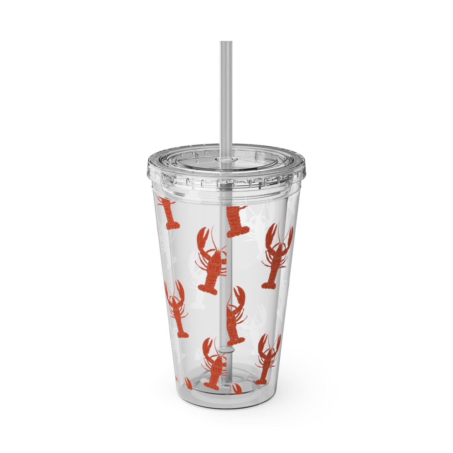 Maine Lobster Acrylic Tumbler with Lid & Straw | Durable Sunsplash Drinkware | Coastal Summer Cup | 16 oz