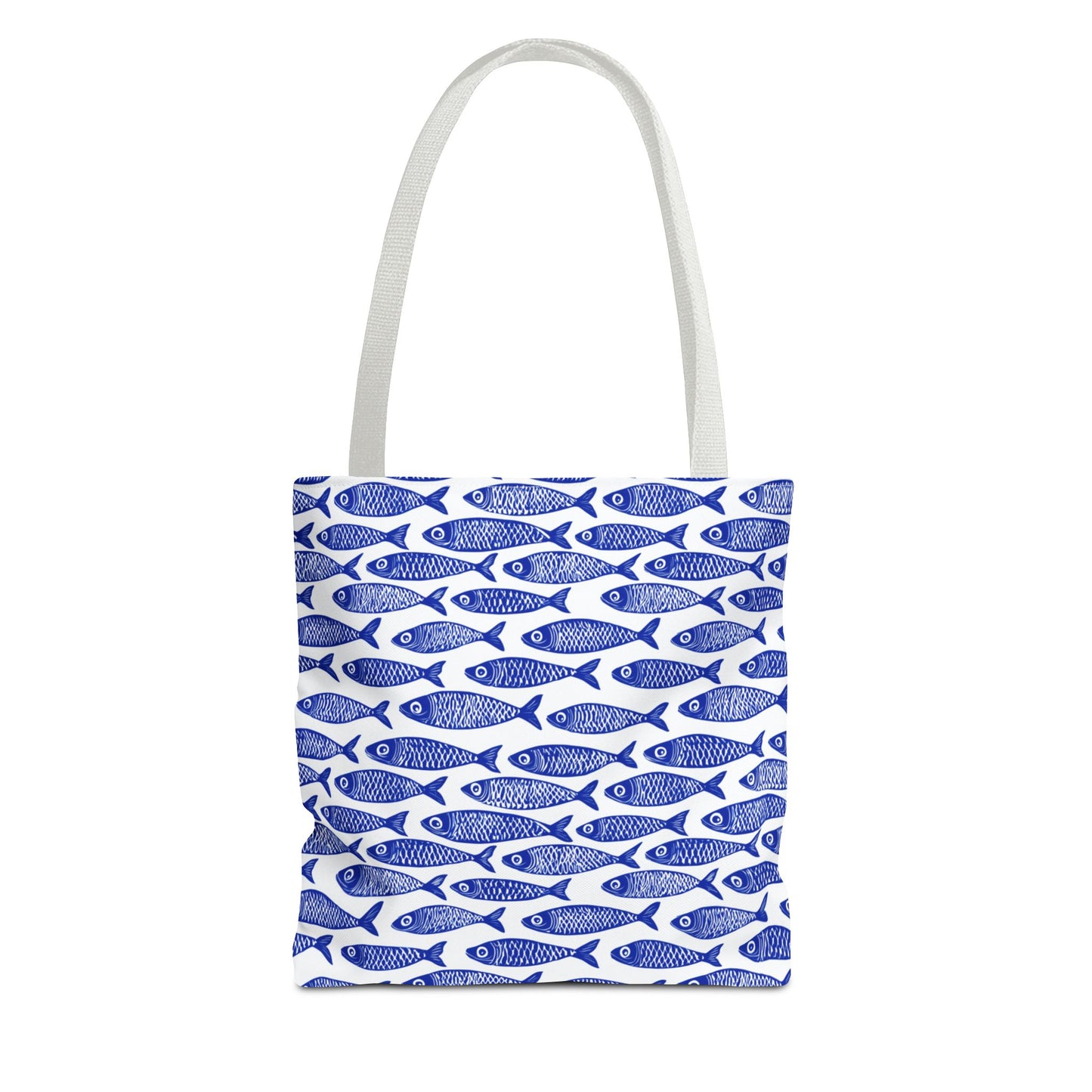 Blue & White Fish Pattern Tote - 3 Sizes