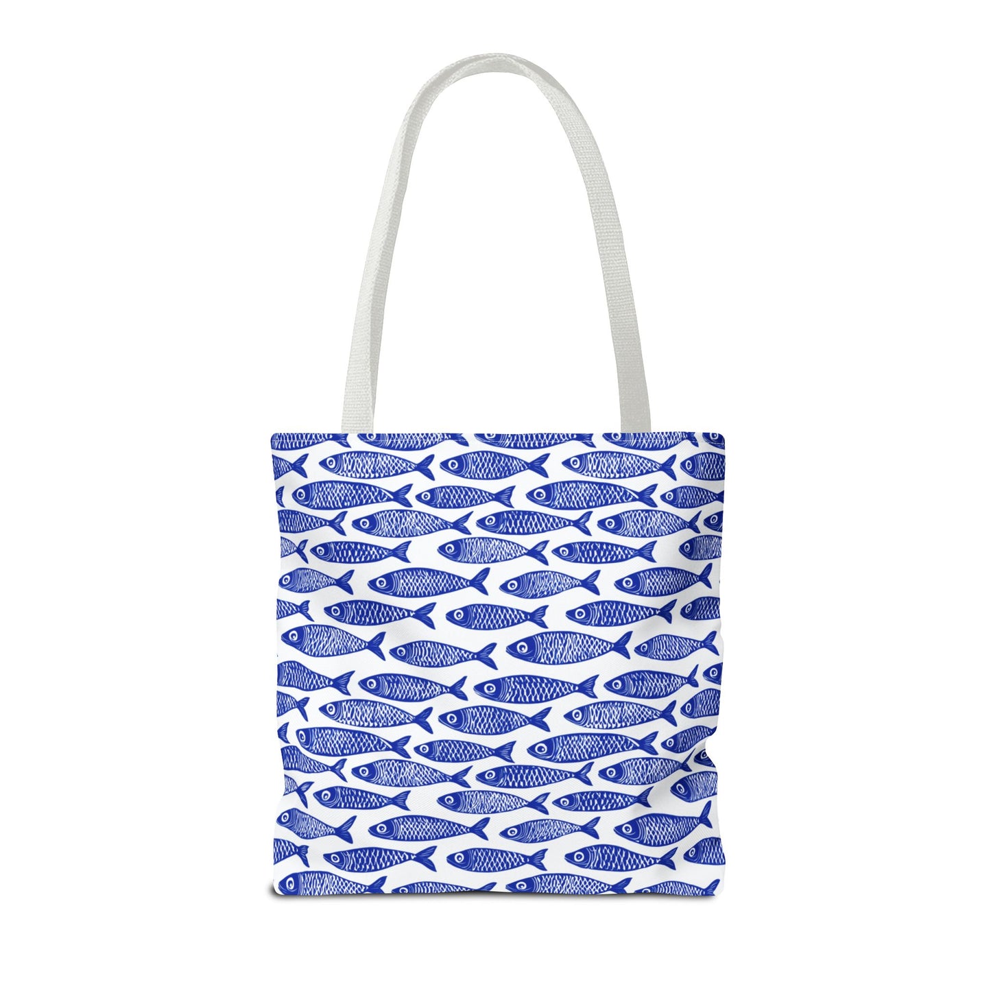 Blue & White Fish Pattern Tote - 3 Sizes