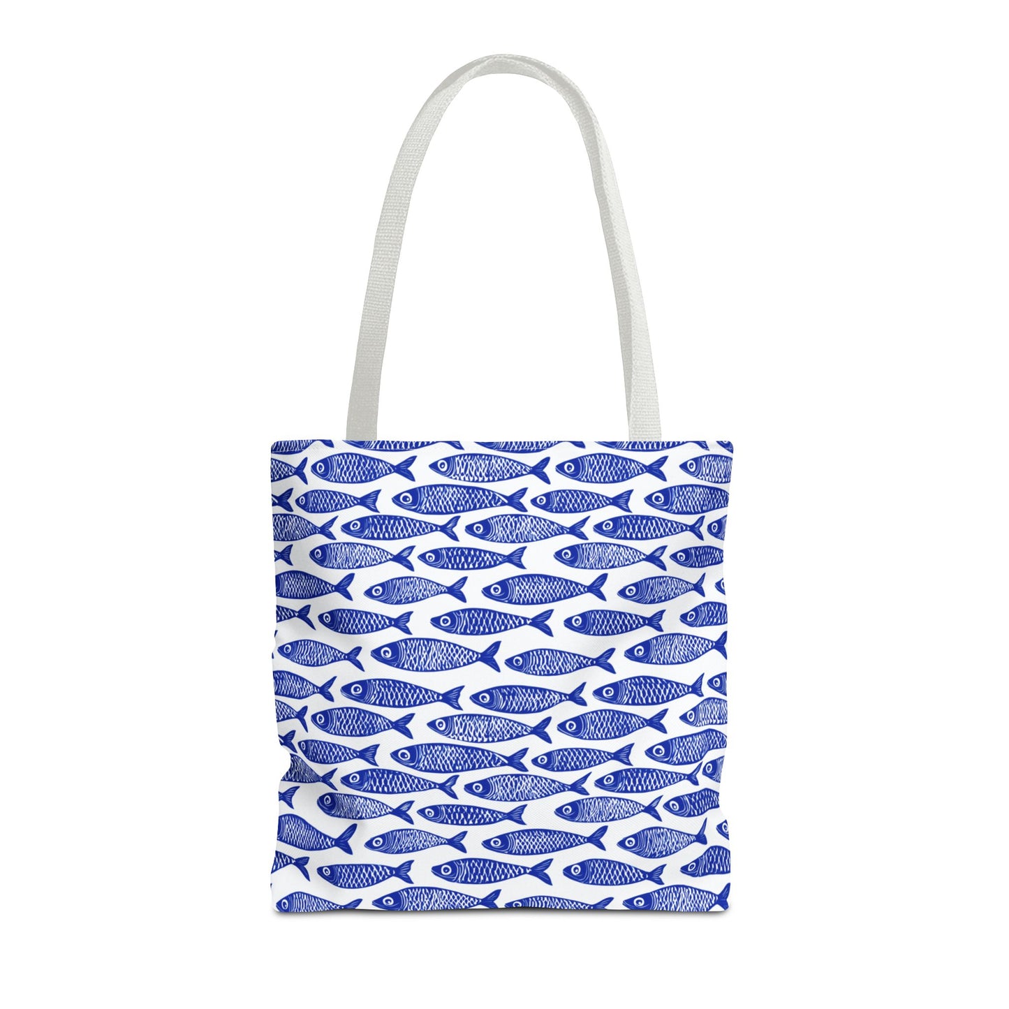 Blue & White Fish Pattern Tote - 3 Sizes