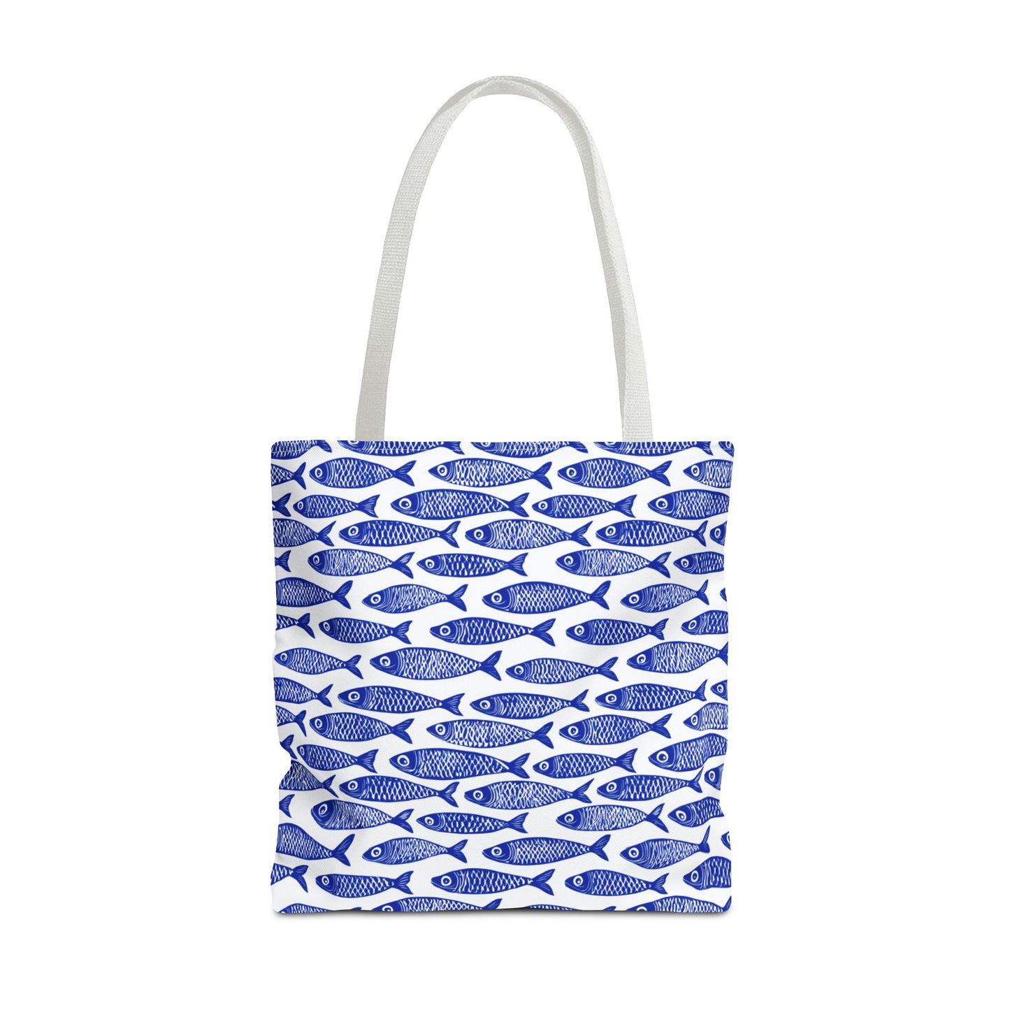 Blue & White Fish Pattern Tote - 3 Sizes
