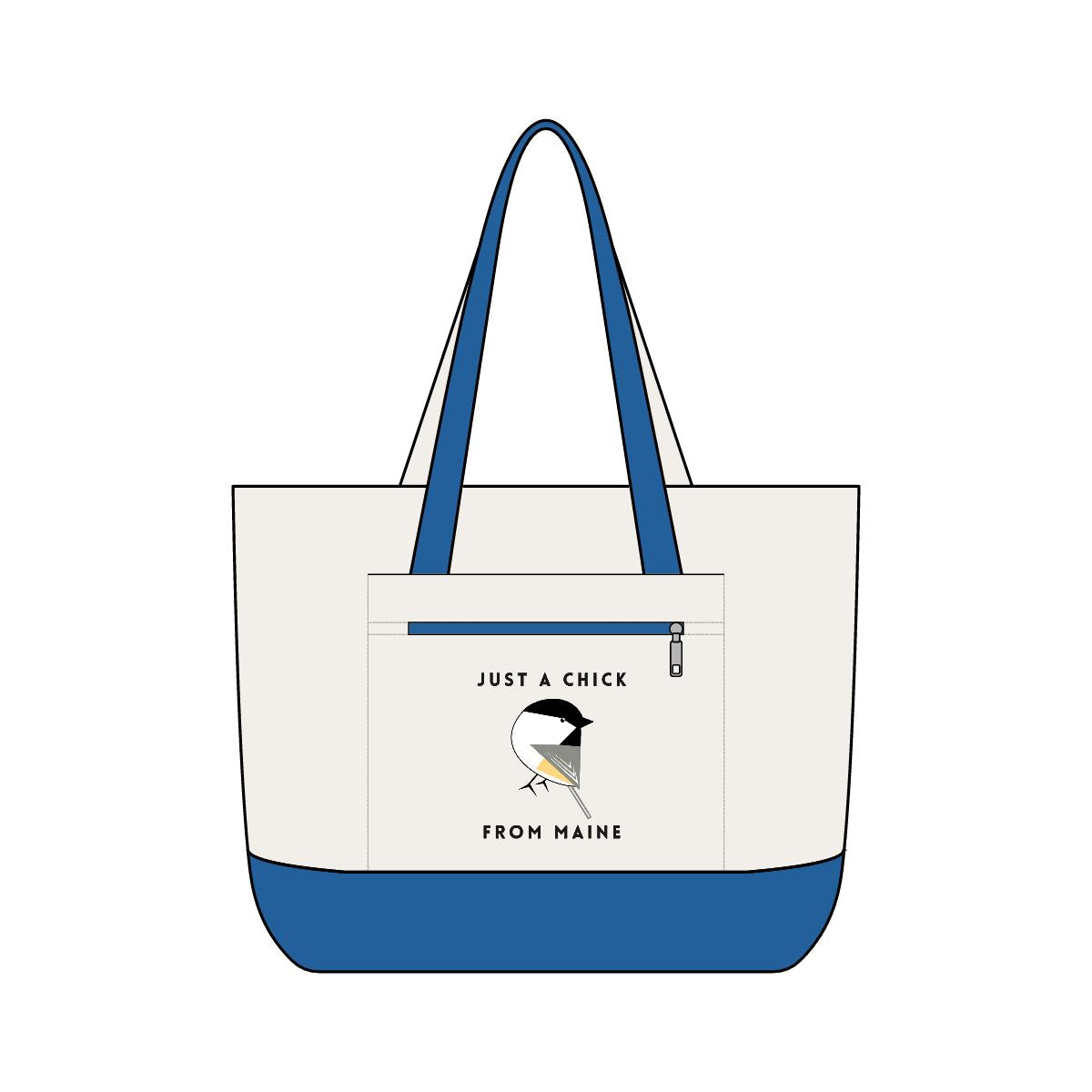 Just A Chick From Maine Zippered Tote