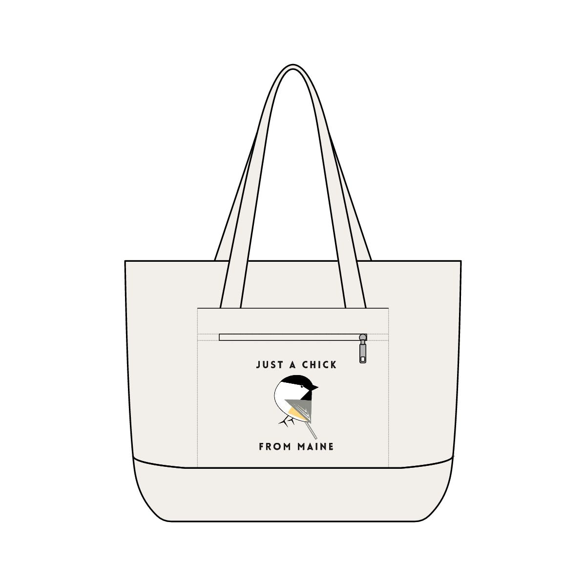 Just A Chick From Maine Zippered Tote