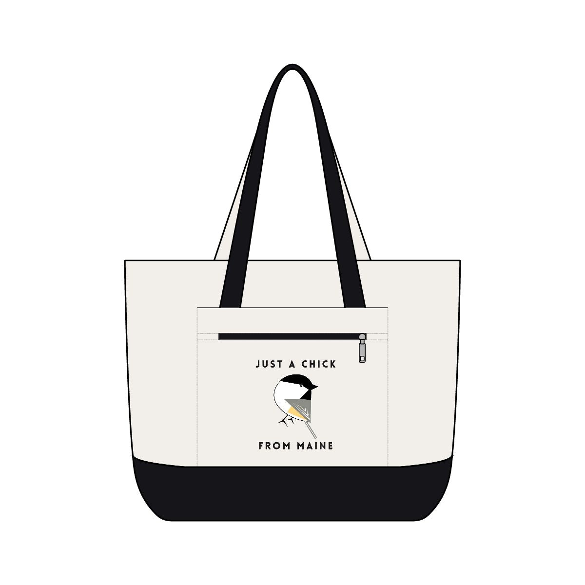 Just A Chick From Maine Zippered Tote