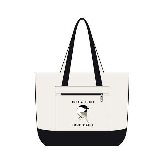 Just A Chick From Maine Zippered Tote